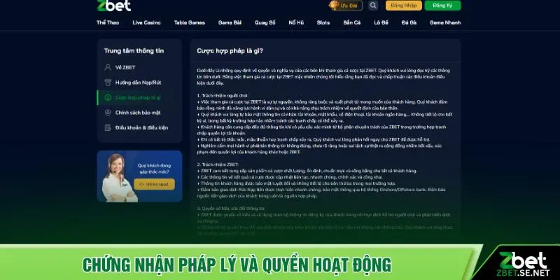 Chứng nhận pháp lý và quyền hoạt động