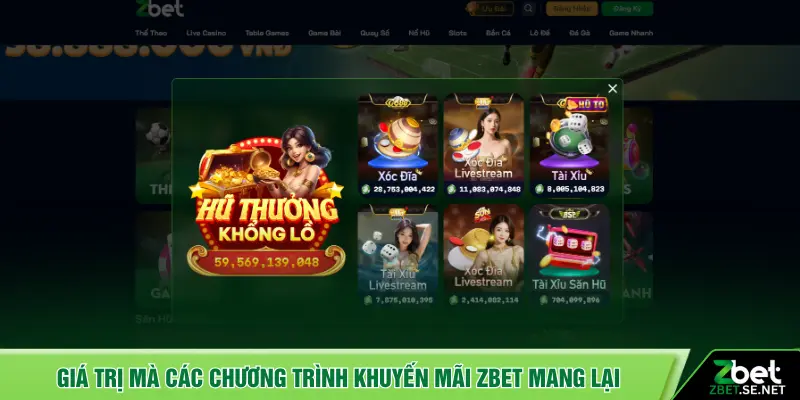 Giá trị mà các chương trình khuyến mãi ZBET mang lại