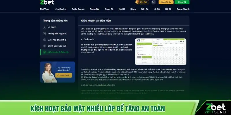 Kích hoạt bảo mật nhiều lớp để tăng an toàn